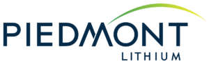 graphic of Piedmont Lithium logo with blue letters