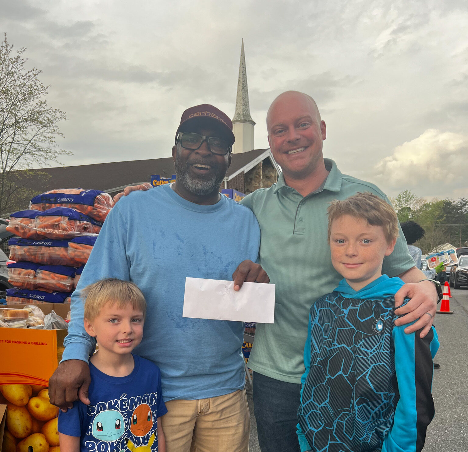 photo of food back recieving donation